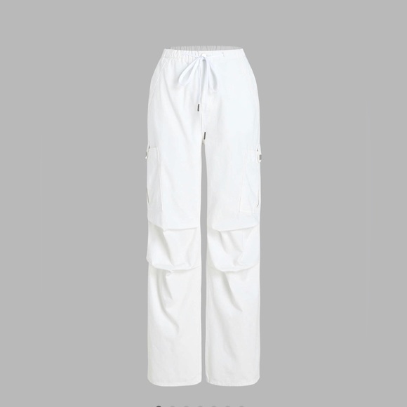 Denim Drawstring Cargo Pants - Picture 1 of 5